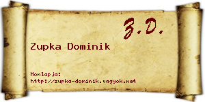 Zupka Dominik névjegykártya